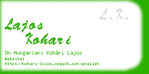 lajos kohari business card
