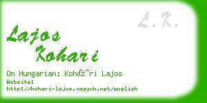 lajos kohari business card